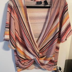 Stripes wrap Daytrip knit top.